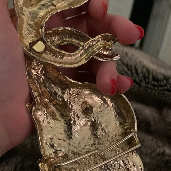 Vintage elephant belt buckle signed - Picture 4 of 4